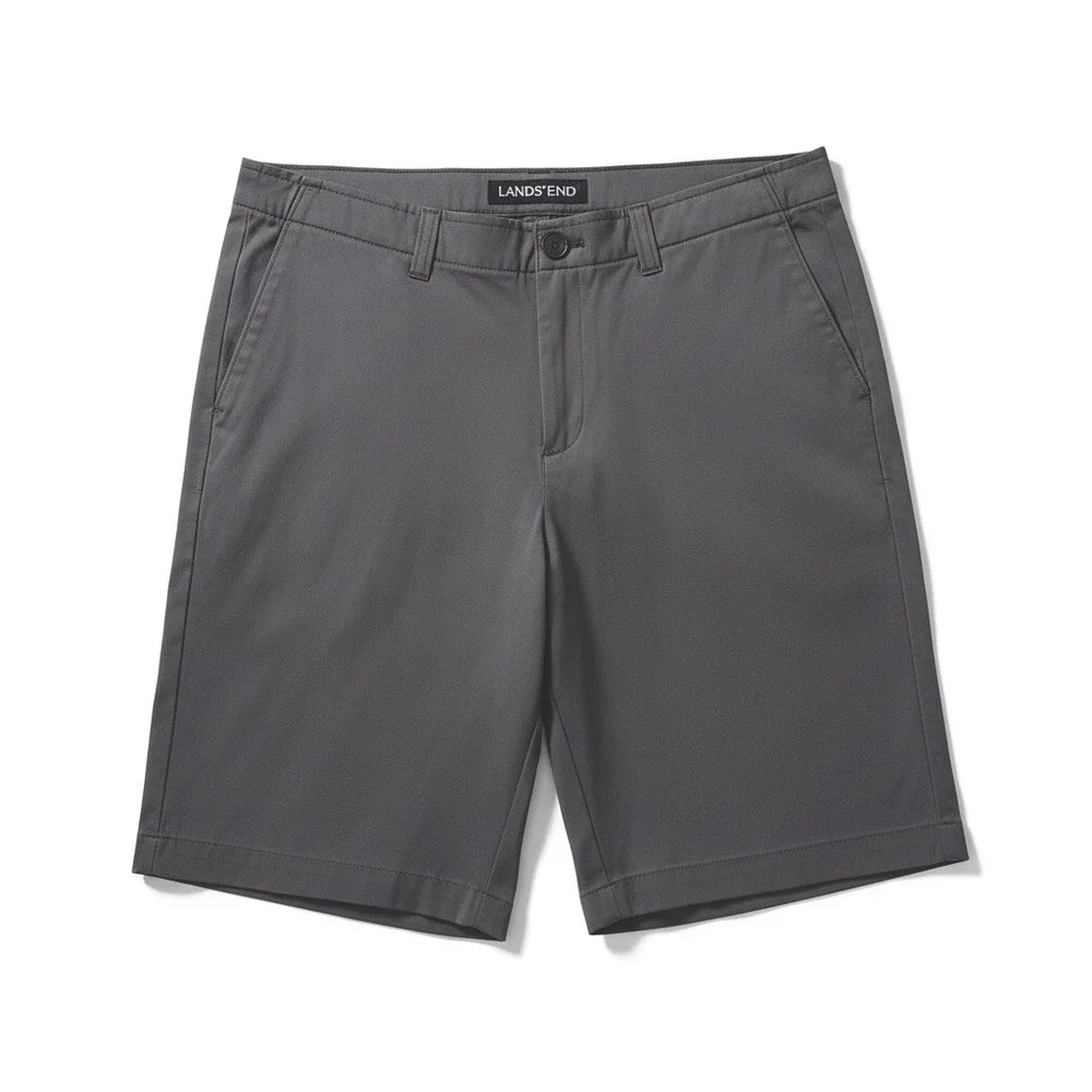 NWT‎ Lands' End Boy's School Uniform Chino Shorts Cadet Gray 20H Plain Front